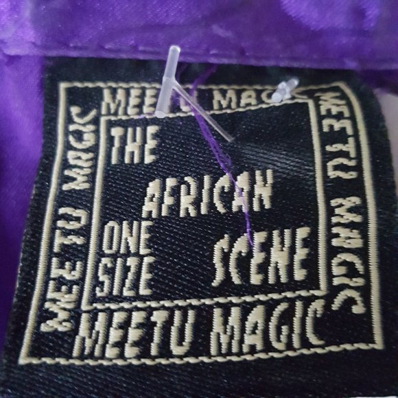 MEETU MAGIC Purple Embroidered Muumuu Kaftan One Piece Tunic Caftan Pull Over - Picture 5 of 5
